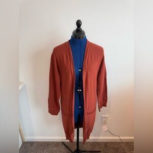 27 Miles Terracotta Open Cardigan Cotton/Cashmere